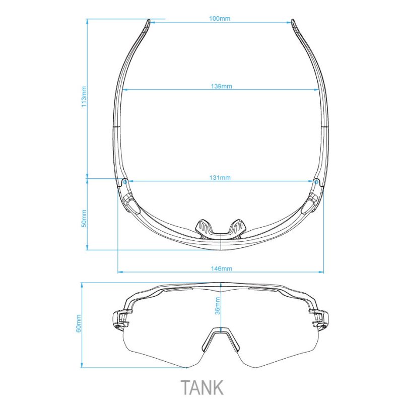 【小宇單車】ZIV TANK 120 亮黑框腳/灰電全面黑紅 運動眼鏡/風鏡/騎行鏡：圖片 2