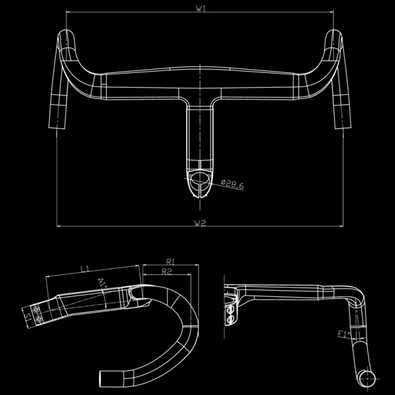 【小宇單車】BLKTEC R8 一體把 碳纖維 全內走線 公路車彎把 車把手：圖片 5